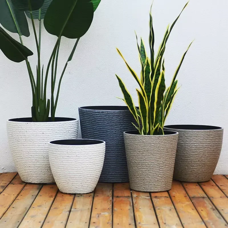 for Modern Large Plastic Indoor Outdoor Garden Pots Round Green House Flower Pots for Home Decorative Floor Usage Planters