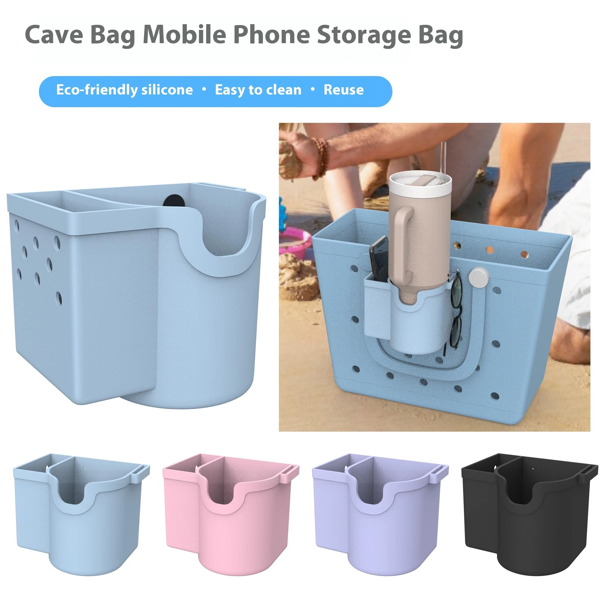 Bogg Bag 3 in 1 Cup Holder, Silicone Cup Holder, Bogg Bag Accessories Ice Bar Cup Holder Phone Pouch Bogg Bag Cup Holder