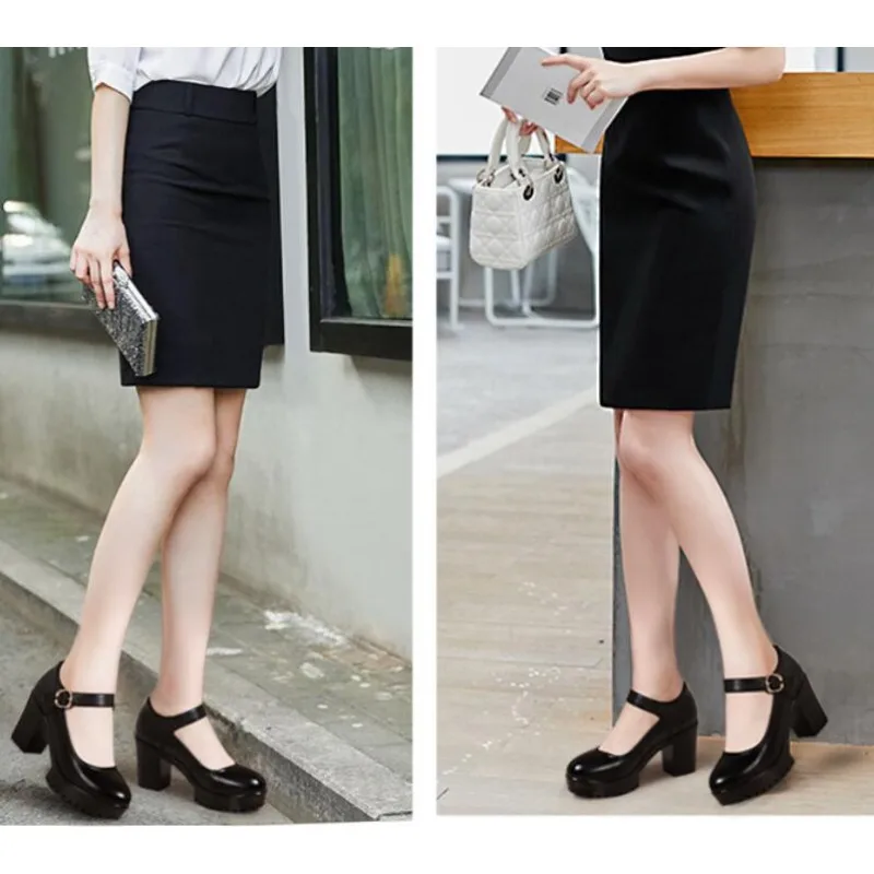 

Женские туфли на высоком каблуке из натуральной кожи, туфли-лодочки на платформе, туфли Мэри Джейн, женская офисная обувь, женские свадебные туфли, размеры 32-43