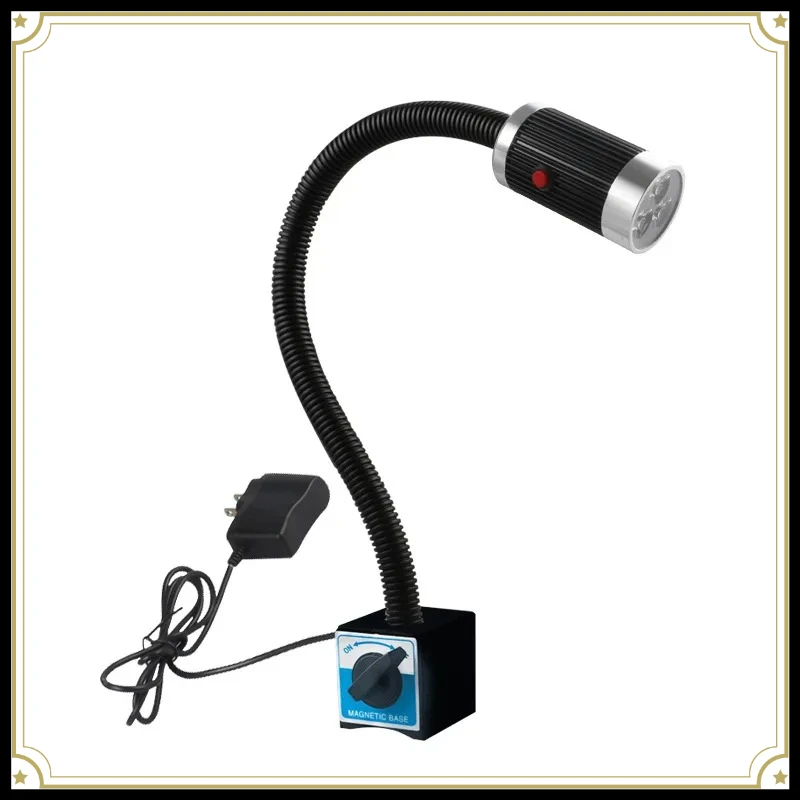 9W AC220V Strong Magnetic Base LED Lathe Work Light Flexible Gooseneck Waterproof Oilproof Industrial Workshop Task Lamp
