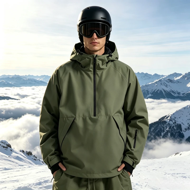 2026 New Women's Skiing Men's Waterproof Windproof Antiwear  Sport Hooded American Style Professional Outdoor Solid Fashion Top