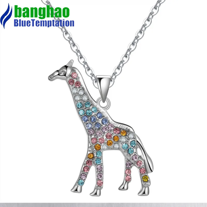 

wholesale DIY Necklace pendant for Women Zircon Jewelry charms giraffe Necklace Mermaid Accessories NK159