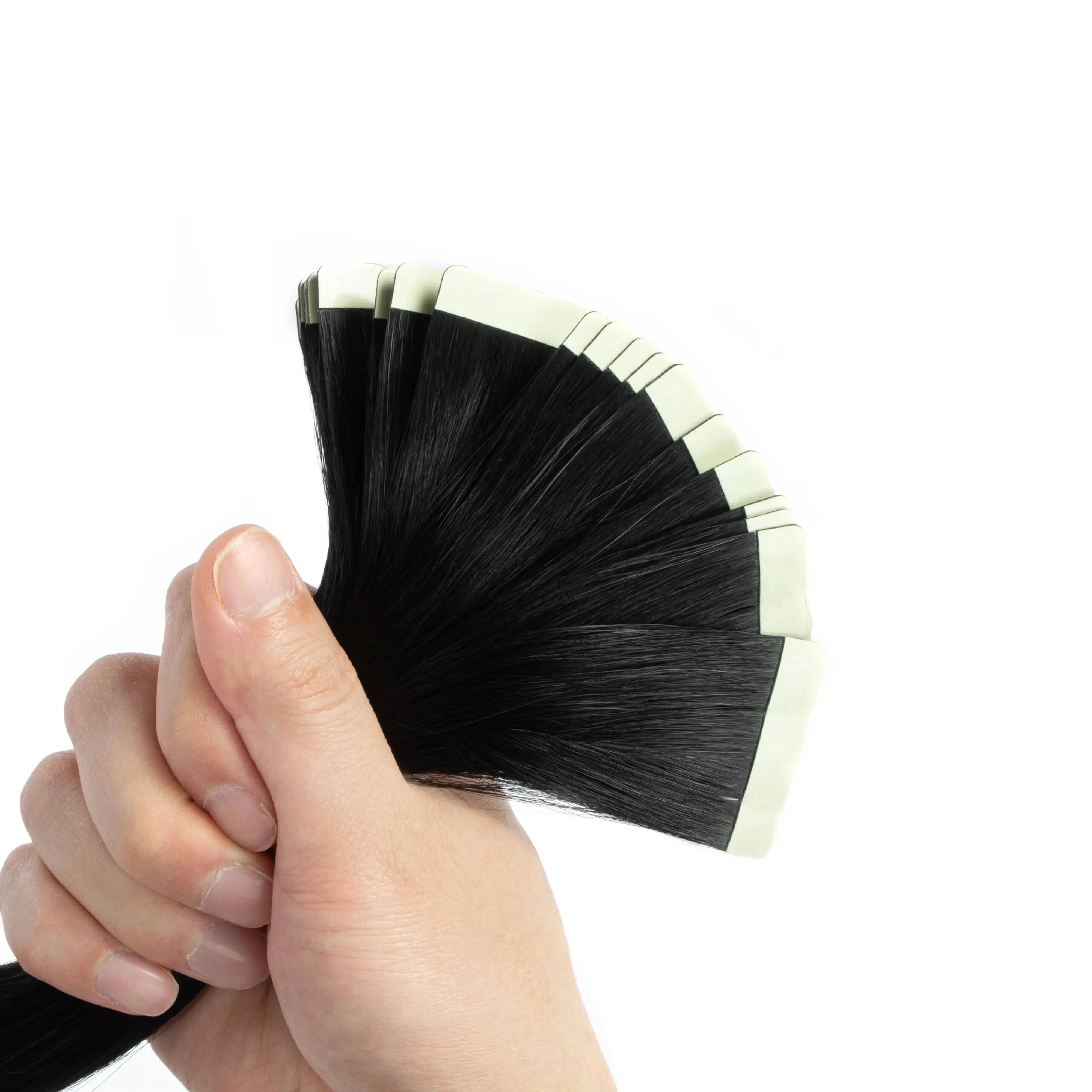 Tape In Hair Extensions Synthetic Hair 20pcs Straight Seamless Skin Weft Tape Hair Extensions Natural Black Hair For Women