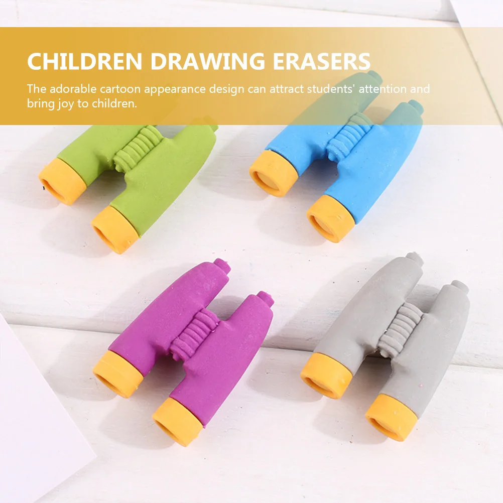 

24Pcs Telescope Shaped 3D Pencil Erasers Detachable Kids Erasers Adorable Students Study Stationery School Supplies Bulk Gift