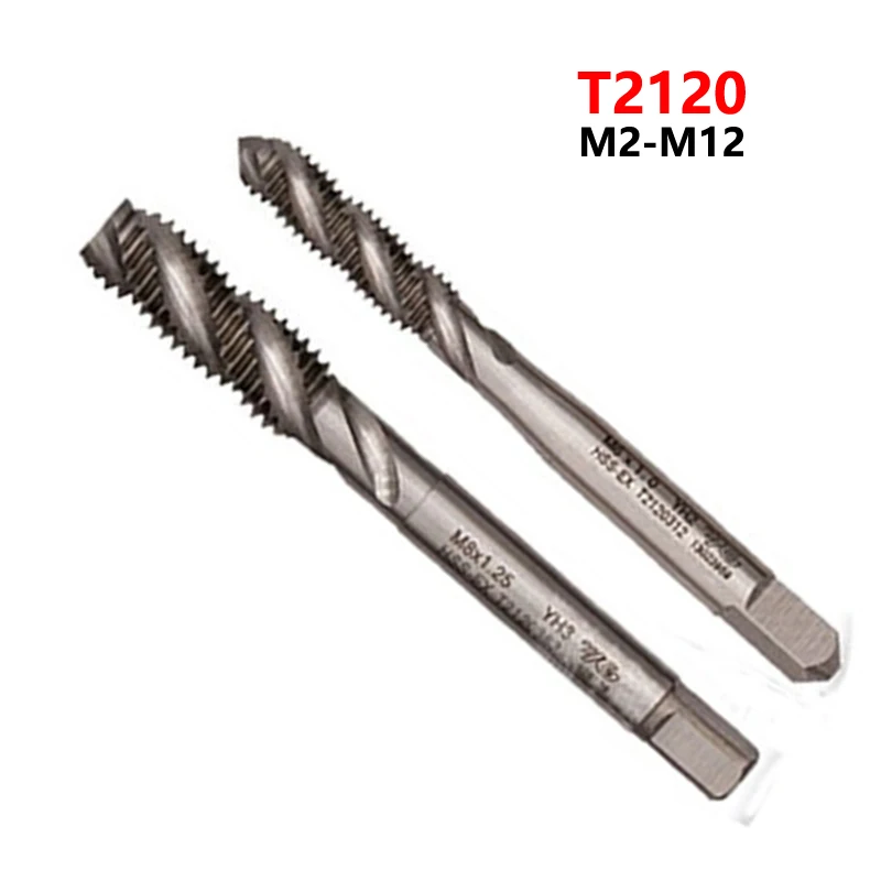 

Оригинальный метчик T2120, спиральные канавки для нарезания резьбы по глухих отверстий из алюминиевой меди M3-M12, инструменты с ЧПУ M3 M4 M5 M6 M8 M10 M12