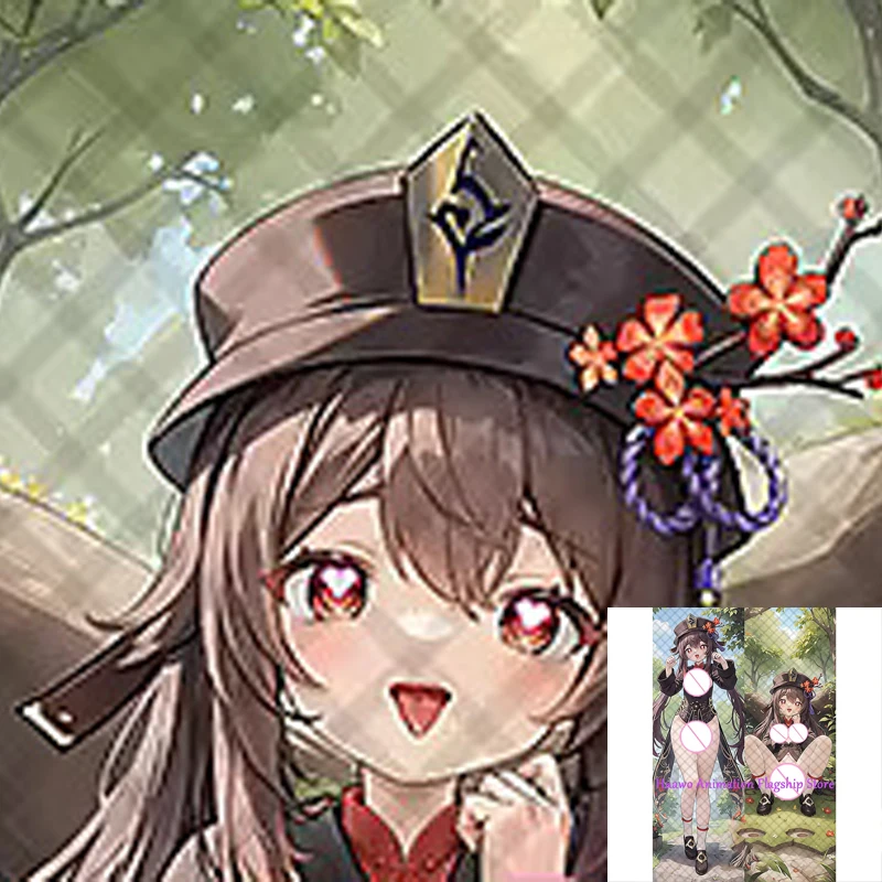 

Dakimakura Anime Pillow Cover Hu Tao Double Sided Print 2Way Cushion Cover Xmas Gifts