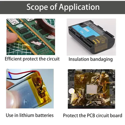 5-40mm Kapton-tejp Polyimid självhäftande isolerande tejp Каптоновый Скотч värmetejp för kortskydd 10 best sales Capton-tejp - №1