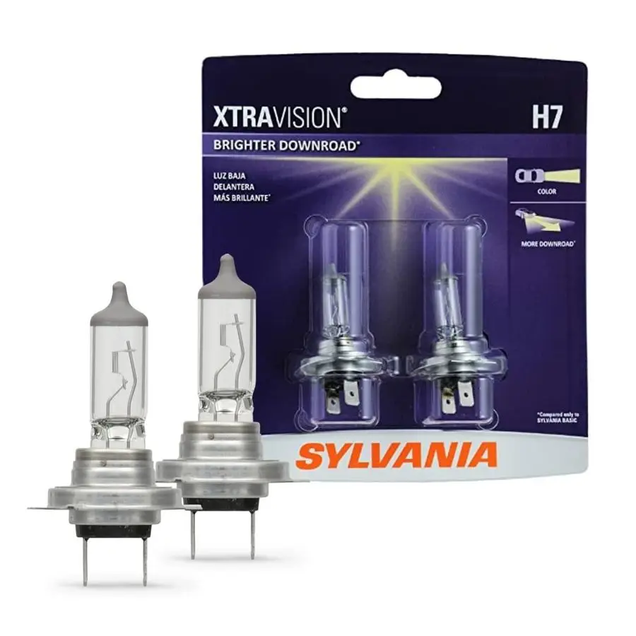 H7 XtraVision High Performance Halogen Headlight Bulb, High Beam, Low Beam and Fog Replacement Bulb Contains 2 Bulbs