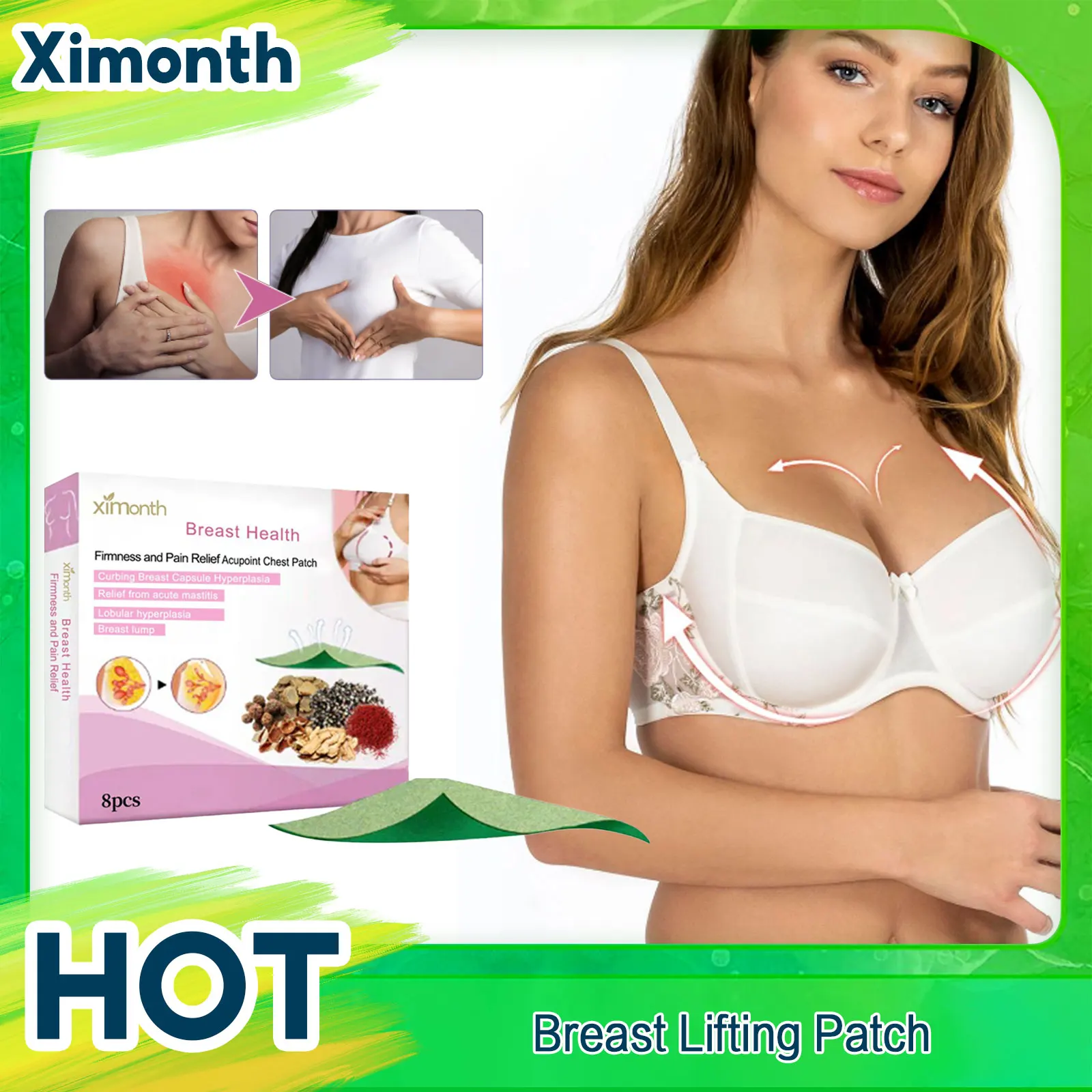 Breast Lifting Acupoint Patch Prevent Sagging Relieve Chest Distress Discomfort Promote Breast Regrowth Boobs Enhancement Patch