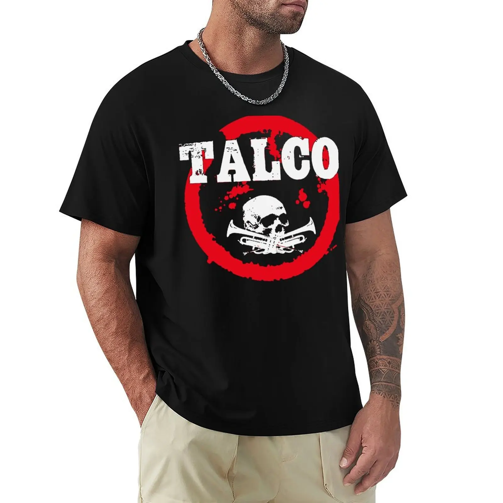 Camiseta Ska Punk Talco, cómoda y básica, con cuello redondo