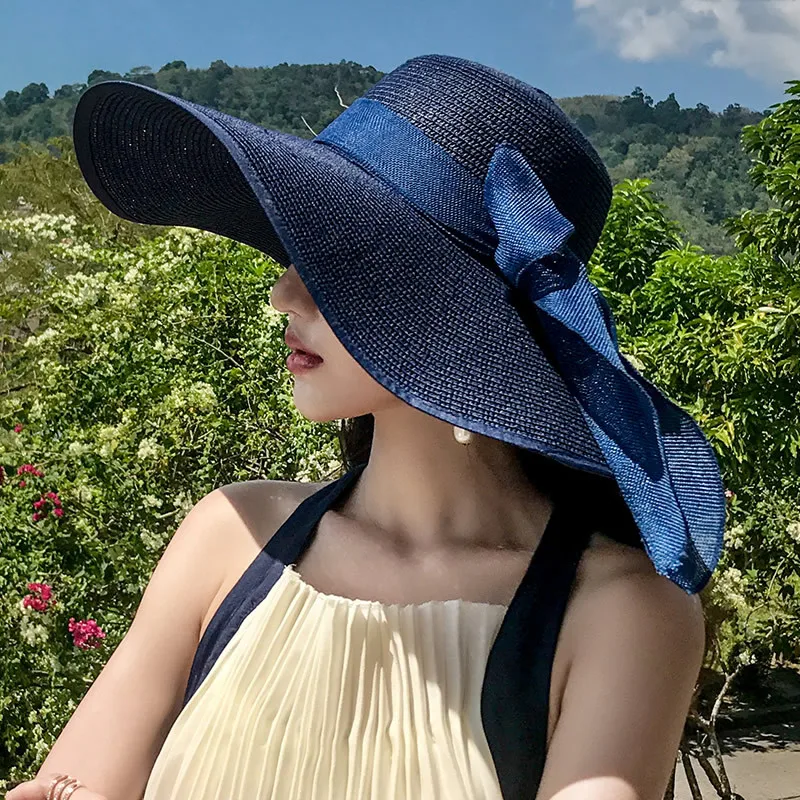 Women Hat Foldable Summer Straw Hat For Beach Travel Visors Female Face Protection UV Cut Bucket Cap Girl Sun Panama Wholesale