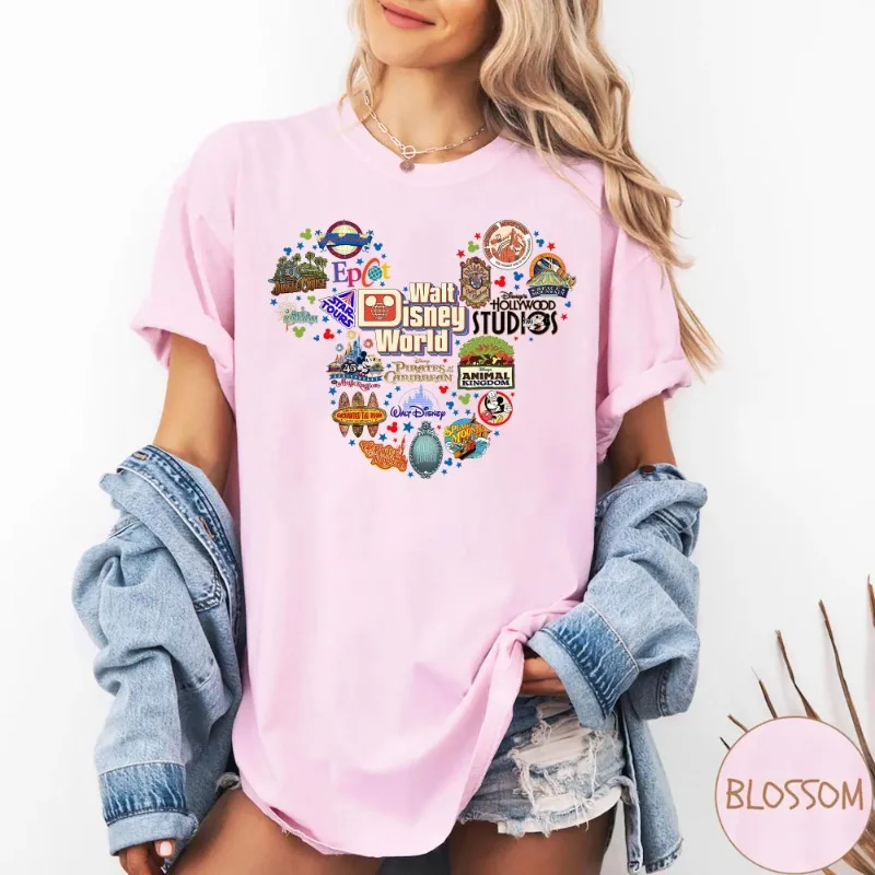 

Летняя новая рубашка Local World 2025 Epcot Animal Kingdom Magic Kingdom, рубашка для семейного отдыха, футболка для парка развлечений, тур