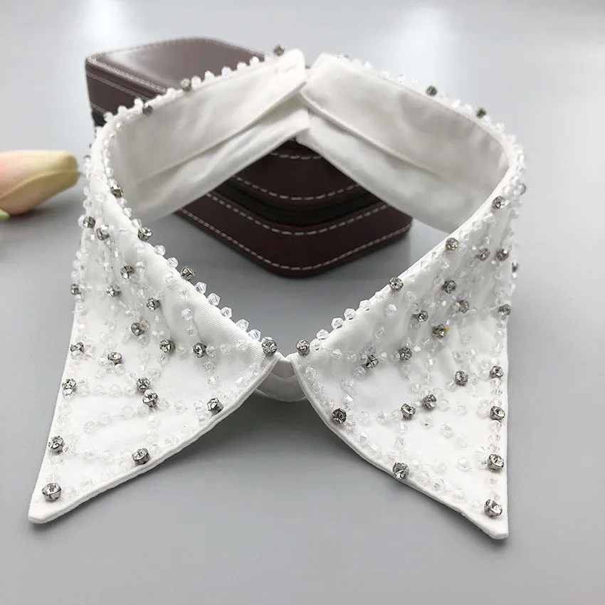 Sparkling Beaded Detachable Collar for Shirt Jacket Evening Gown Costume Accessory Gorgeous Crystal Sweater Dress Blouse Fashion