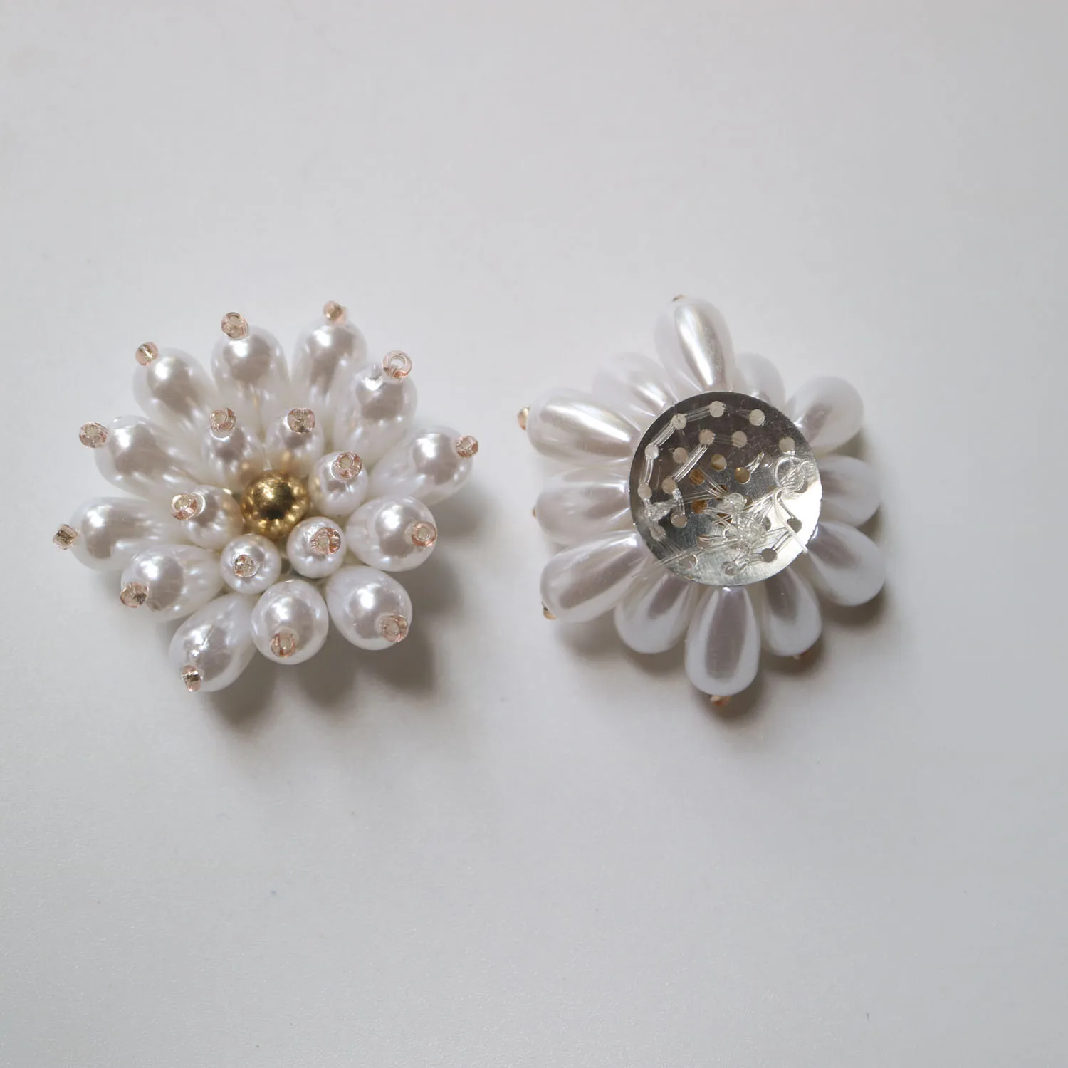 10 teil/los weiße Perle Perlen Patches für Kleidung DIY nähen auf Blumen abzeichen Blumen applikation Parches Borda dos Para – Detail 30