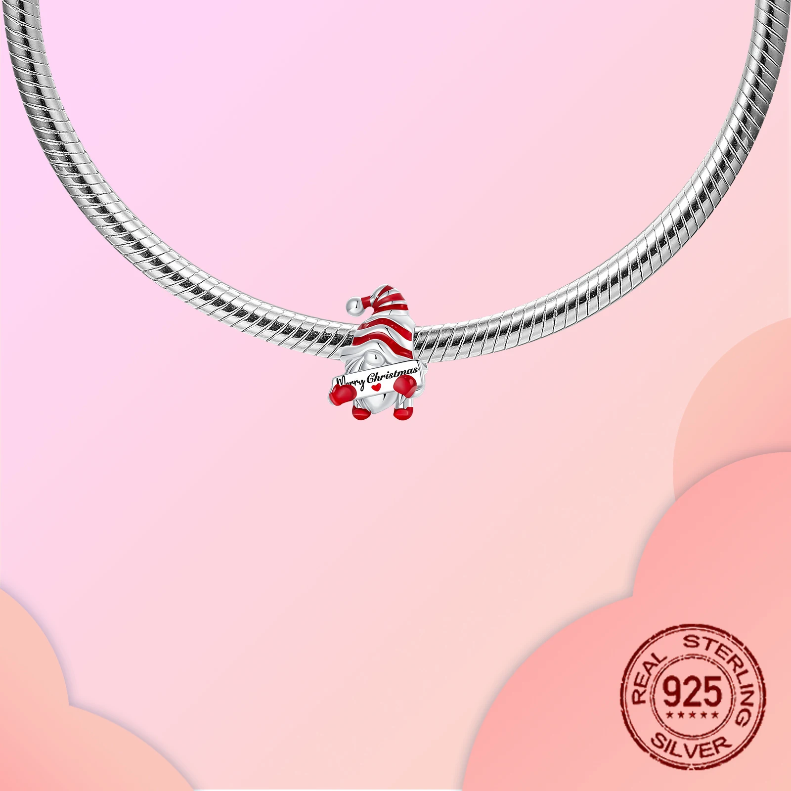 925 argent Sterling joyeux noël Yuletide père noël perles pendentif breloque ajustement Original bracelets porte-bonheur femmes bijoux à bricoler soi-même cadeau