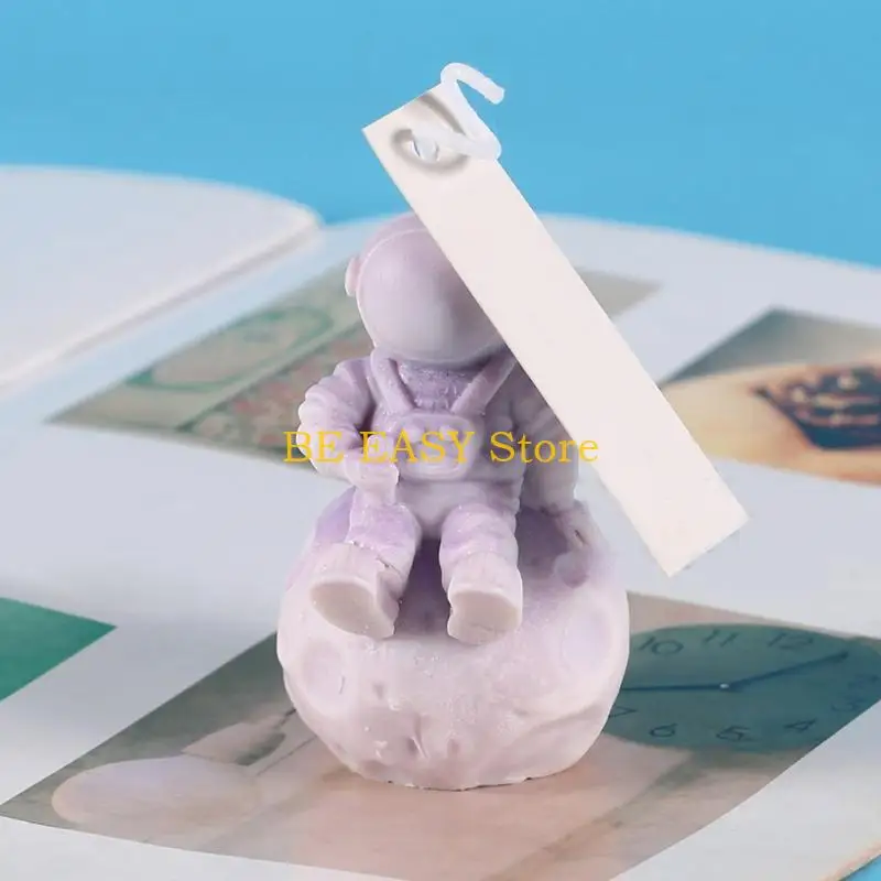 E28F 3D Astronaut Silicone Candle Mold DIY Crafts Projects Tear Resistance Reusable Soap Making Mould Present