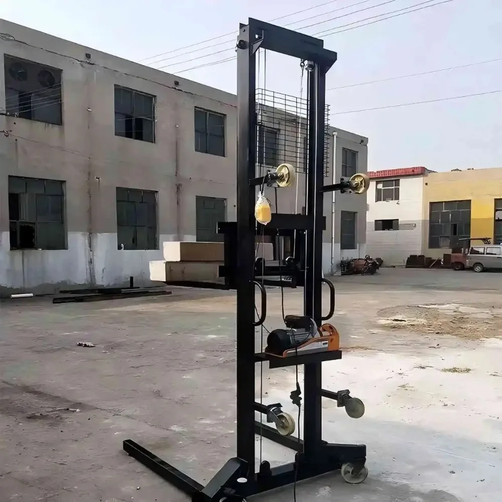 Electric elevator site mobile brick loader fire pipeline hoist warehouse lifting platform wireless feeder