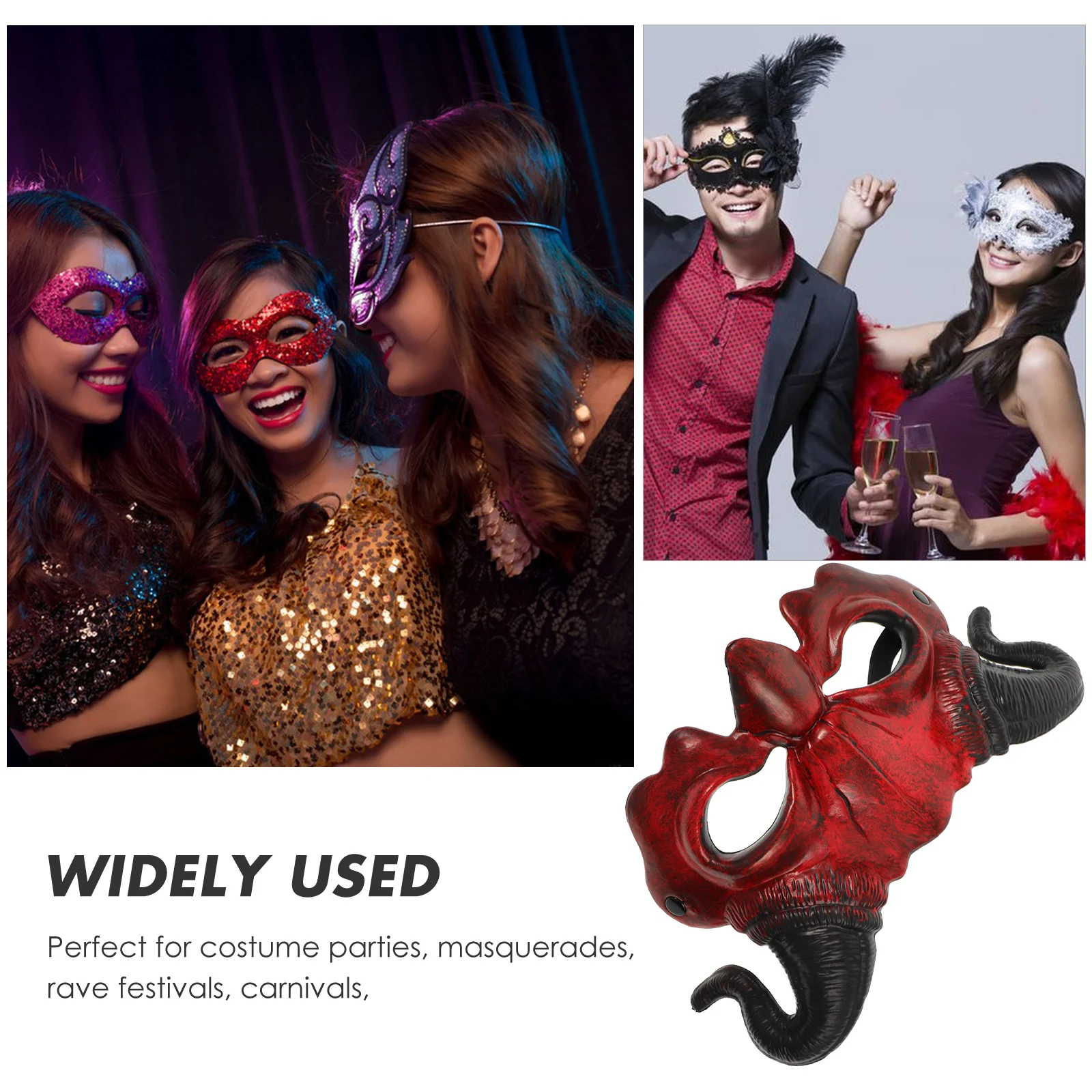 

Halloween Mask Satyr Half Face Goat Horn Scary Horror Props Cosplay Party Accessories Gifts