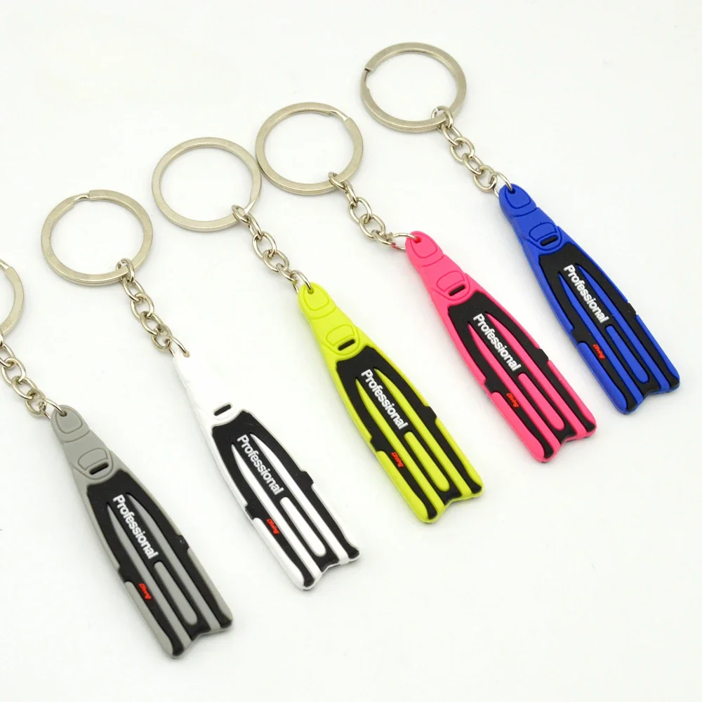 

Silicone Diving Fins Keychain Swimming Sports Scuba Key Chain Keyring Pendant Souvenir Gift