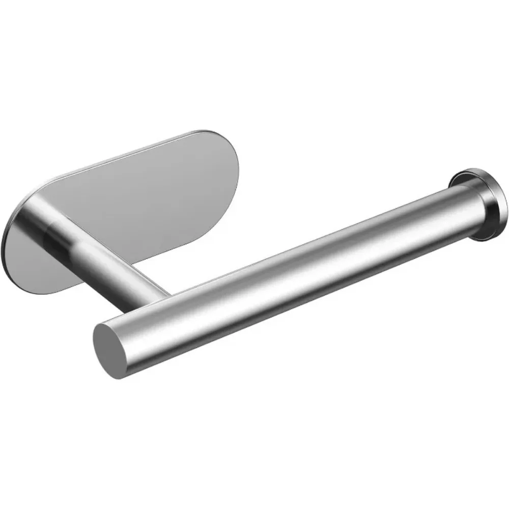 1pc Stainless Steel Toilet Roll Holder Self Adhesive for Bathroom Washroom Toilet Kitchen Waterproof Rust Resistant No Drilling
