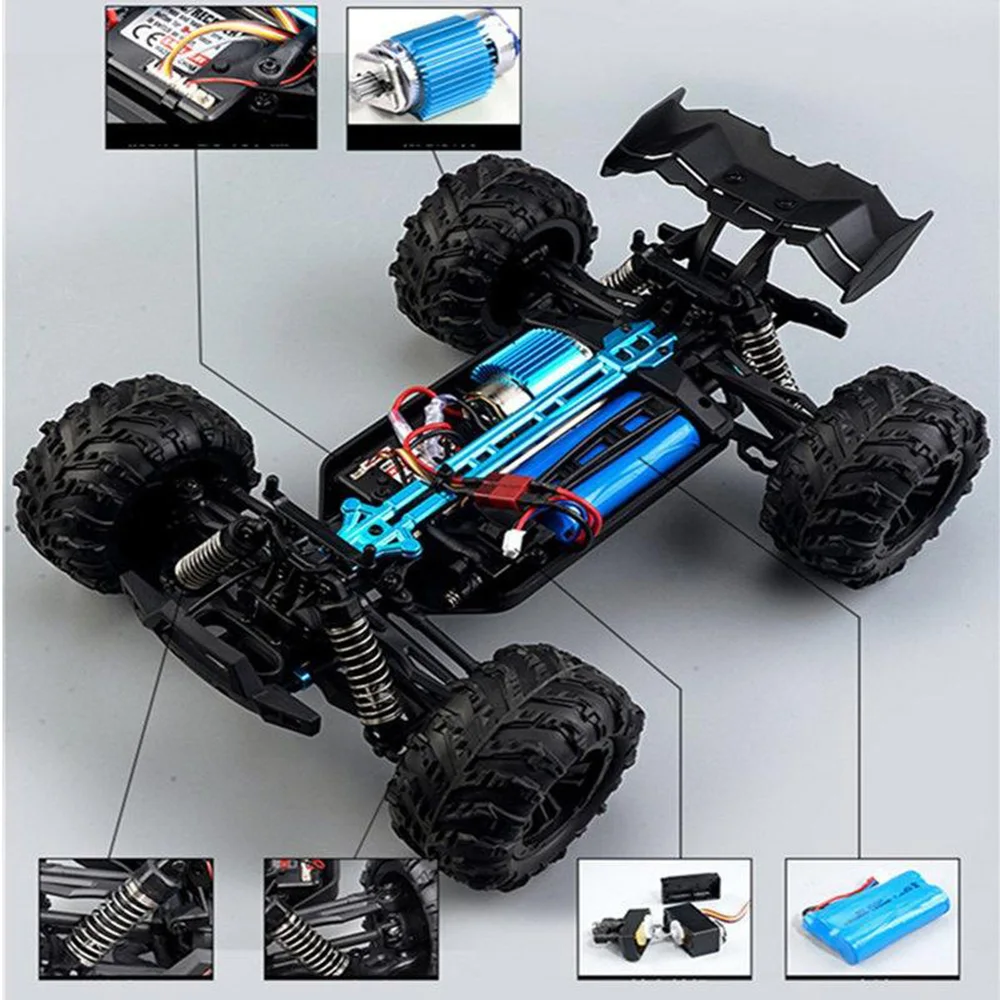 Grande carro de controle remoto para adultos e crianças, escala 1:16, 50km, h carros de alta velocidade RC, 4WD off-road Monster Truck, 2.4G