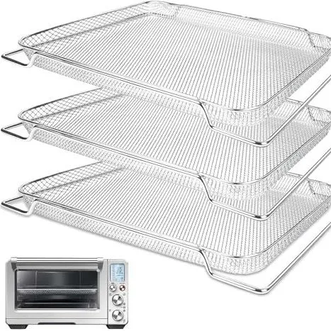

3 PCS Air Fryer Basket Stainless Steel Mesh Baskets Air Fryer Accessories For Breville Smart Oven Air Fryer Pro,Oven, Microwave