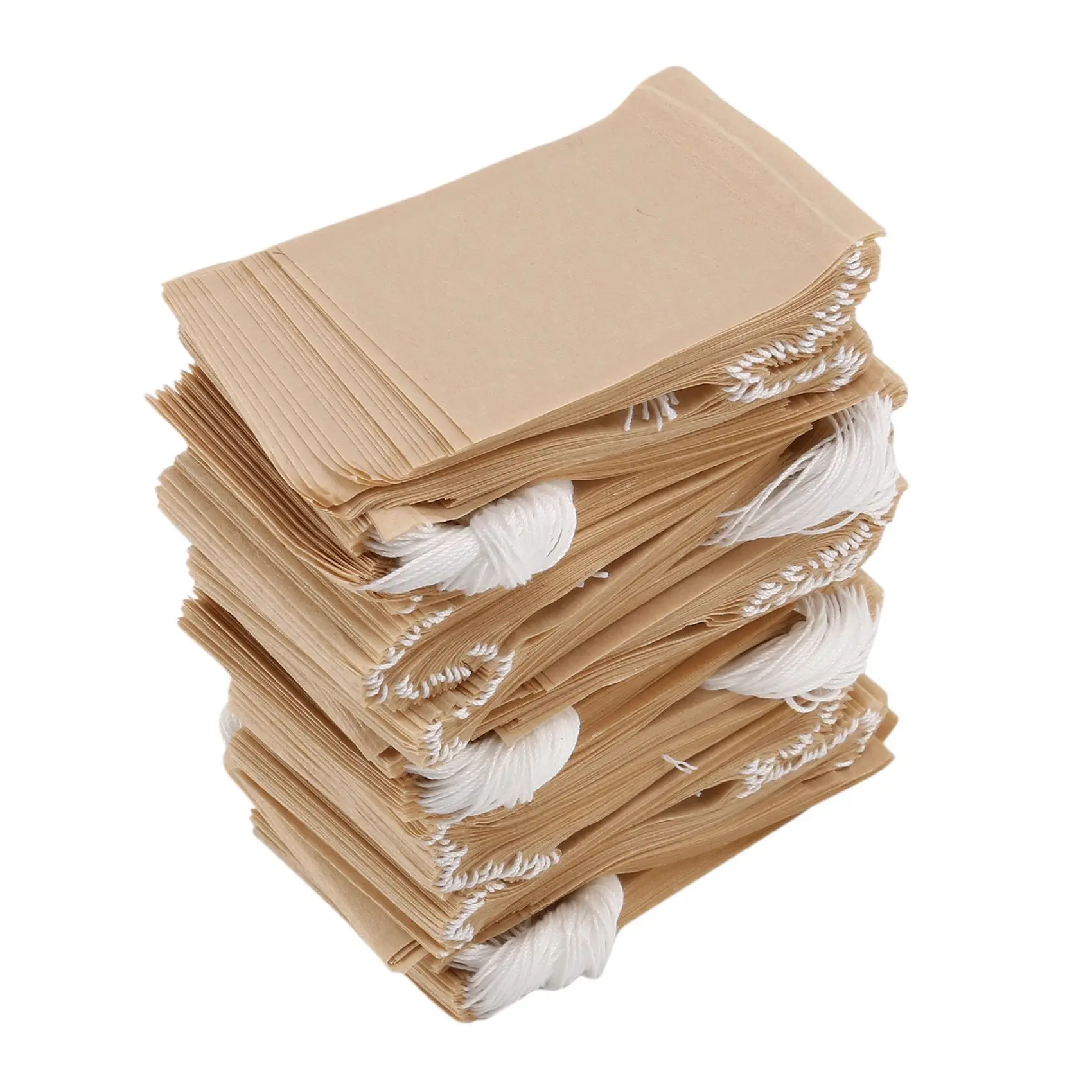 

Горячие 500 упаковок чайных фильтр-пакетов, одноразовый бумажный чайный пакетик с шнурком для листового чая, кофе (натуральный цвет)