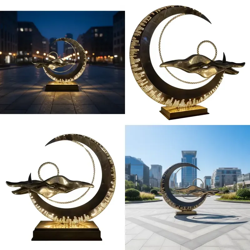 for Factory Direct Sales Custom Large Modern 316L Marine Grade Stainless Steel Outdoor Park Landscape Sculpture Mirror