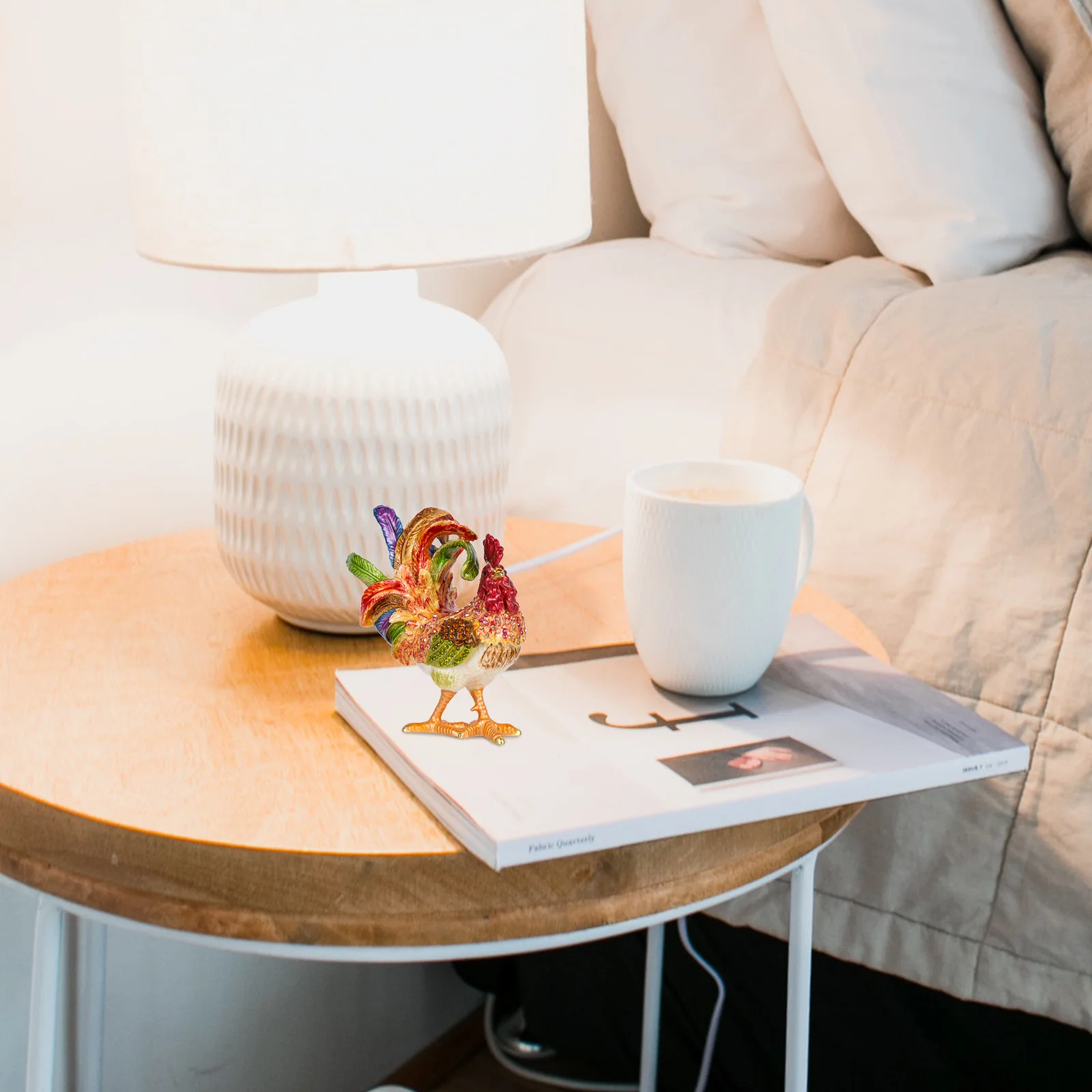 Small Vintage Rooster Jewelry Case Household Ornament Creative Storage Holder for Women Jewelry Case Ring Storage Box