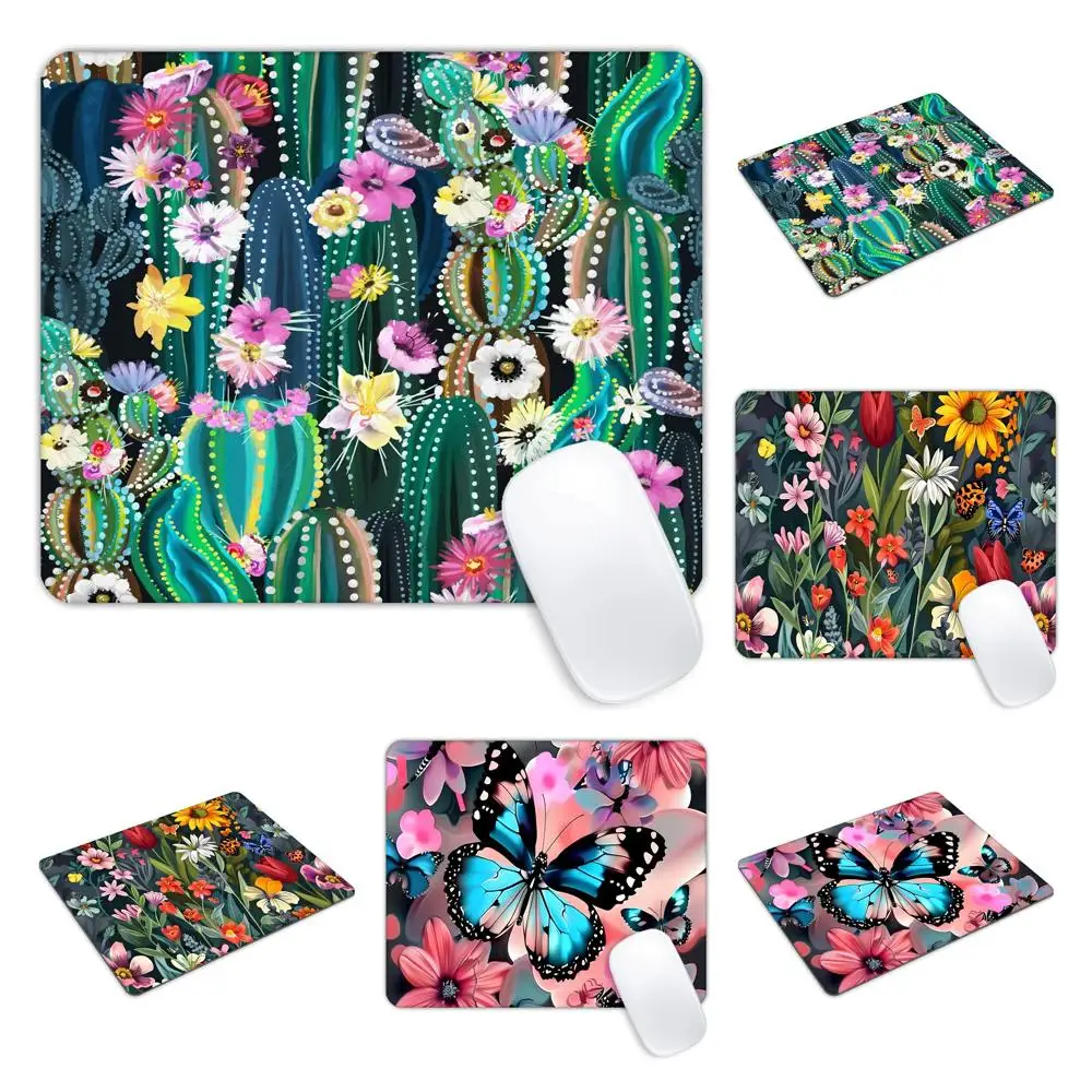 

Retro Colorful Butterfly Flowers Printing Lock Edge Gaming Mousepad Gamer Mouse Mat Keyboard Mats Desk Pad Mousepads 22x18cm