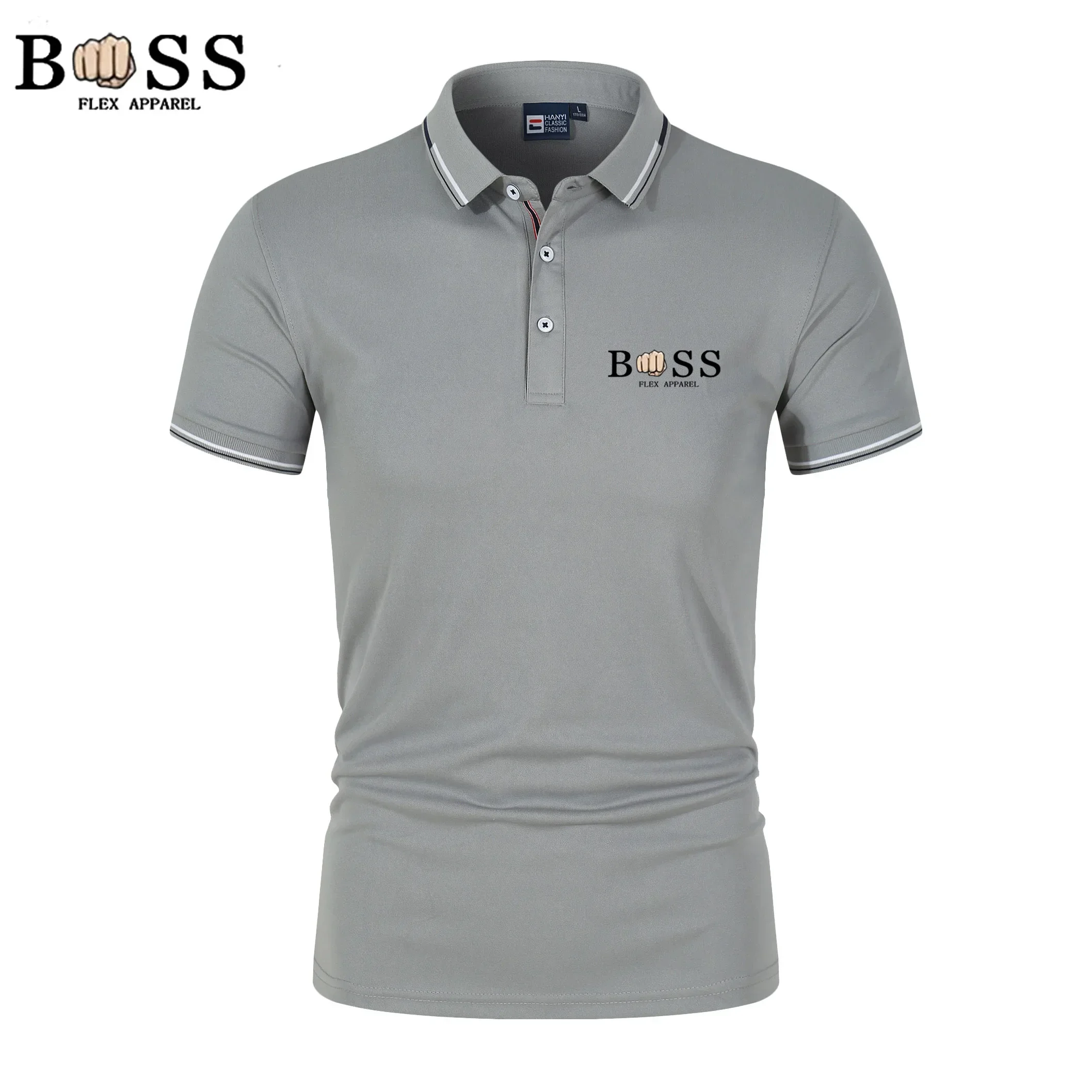 Polo de manga corta con solapa para hombre, camiseta informal de negocios a la moda, ajustada, de verano, novedad de 2024