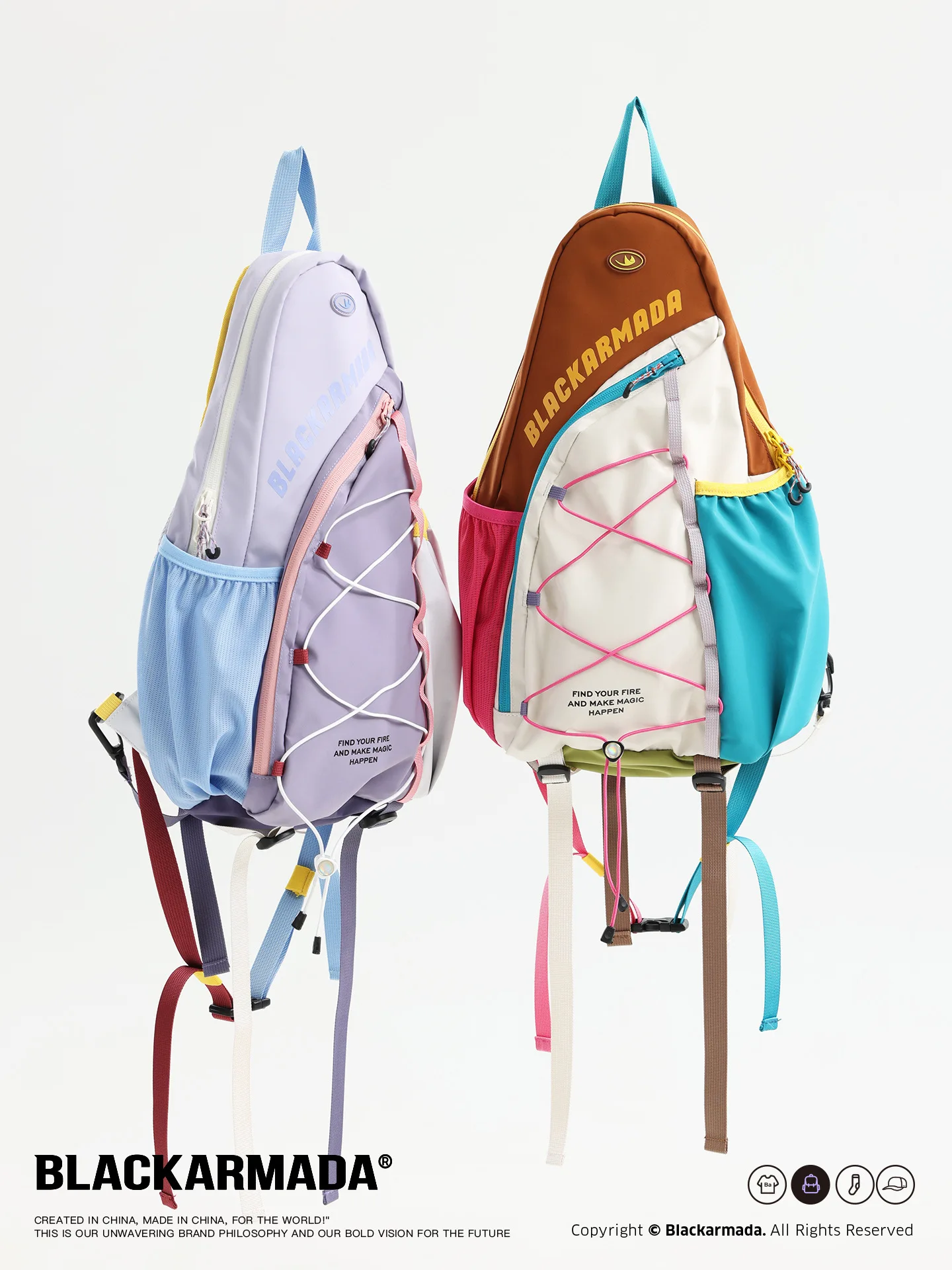 BLACKARMADA 15L Lightweight Tennis Backpack Waterproof Multi-Color Racquet Bag for Badminton Squash Streetwear
