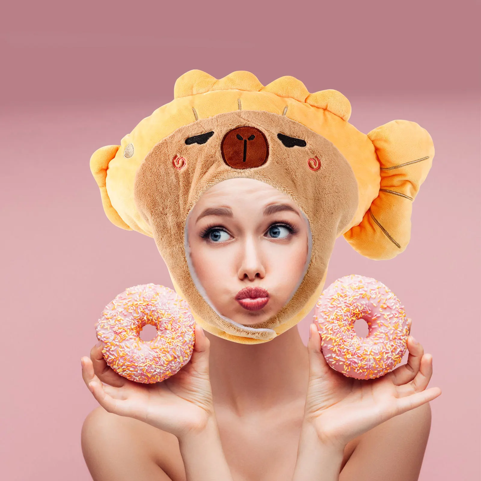 Żółty kapelusz w kształcie ryby Croaker, wzór 3D, rekwizyt do zdjęć na imprezy, cosplay, karnawał, festiwal, kostium, nakrycie głowy dla dorosłych.