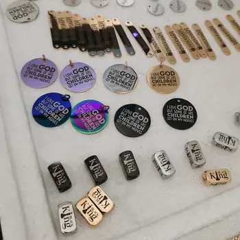 20/批次 不銹鋼雙孔矩形連接器 個人化金屬吊墜飾品 可客製化自有Logo 免費設計 6 最佳銷售 客製化金屬標誌 - №2