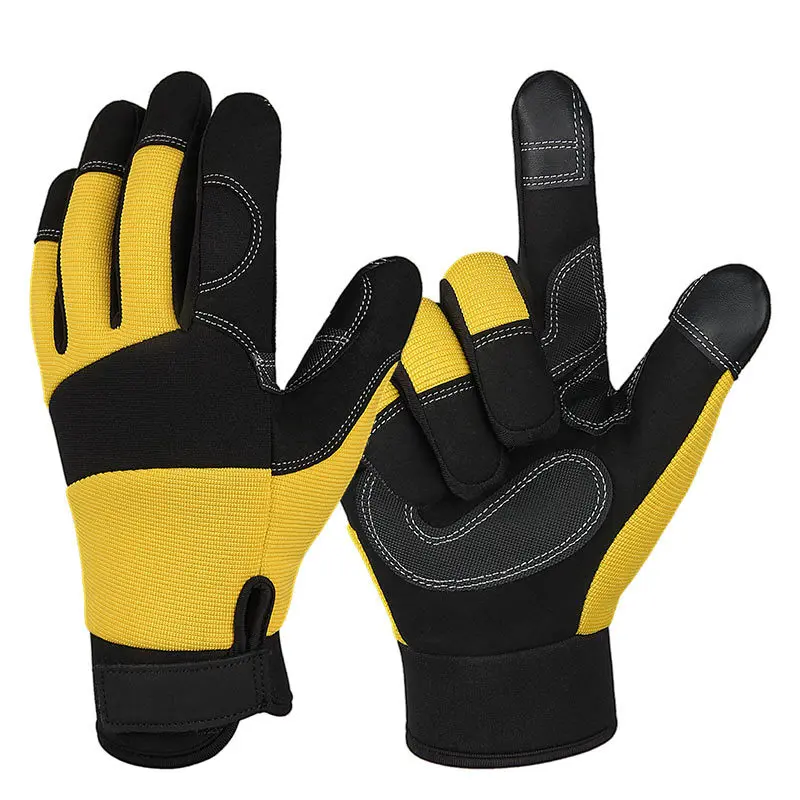 Microfiber Garden Work Gloves Touch Screen Gato Non-slip Landscape  Driving Mechanical Gloves Labor Insurance Wear-resistant