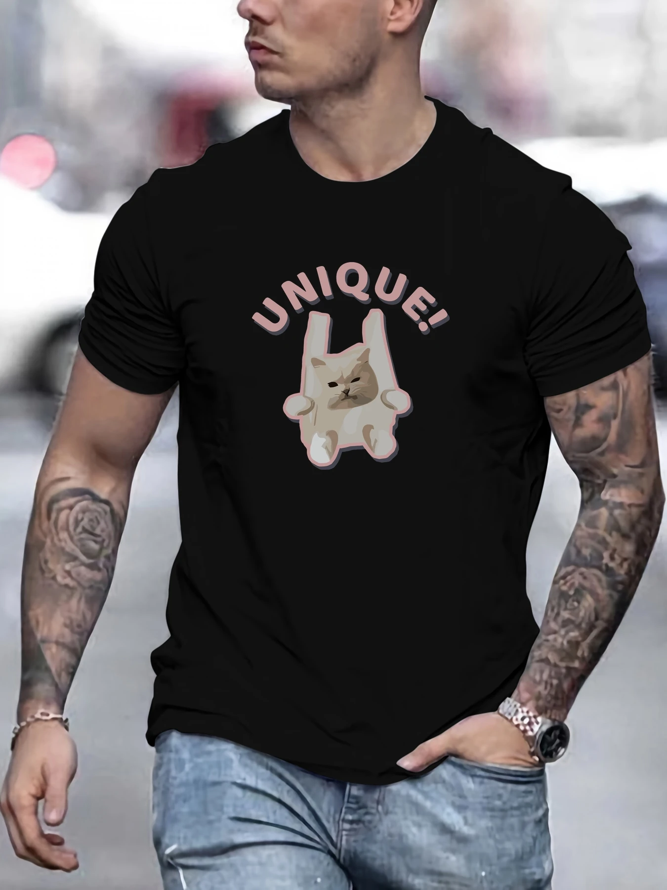 

Men's UNIQUE! Pattern Summer Casual Crew Neck Short T-Shirt