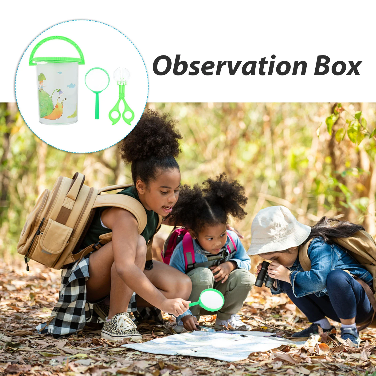 1Set Insect Observation Barrel High Grade Material Magnifying Glass Top for Outdoor Exploration Science Learning Kids Activity