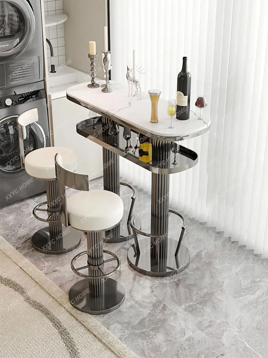Balcony Leisure Small  Table Household Living Room Partition Long Bar Tall Table Wine Bar Chair Household