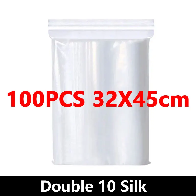 100Pcs Thicken Zipper Sealed Bags Clear Plastic Storage Bag for Small Jewelry Food Packing Reclosable Ziplock Sealing Bags image 3