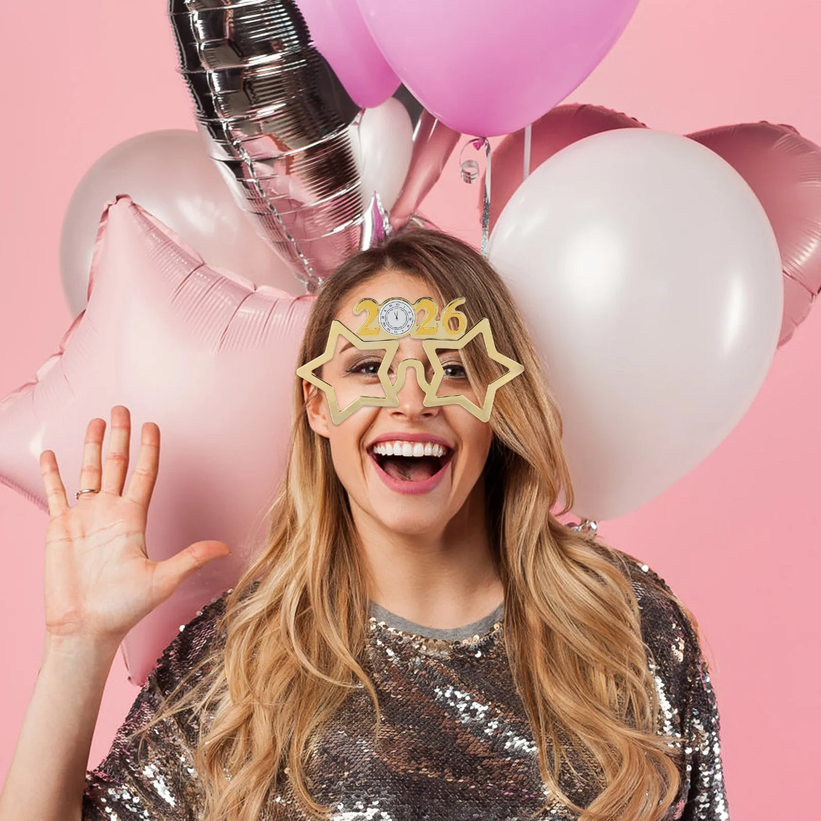 4 قطعة 2026 النظارات ليلة رأس السنة مضحك صور الدعائم عطلة الاحتفال اكسسوارات ليلة رأس السنة نظارات #1