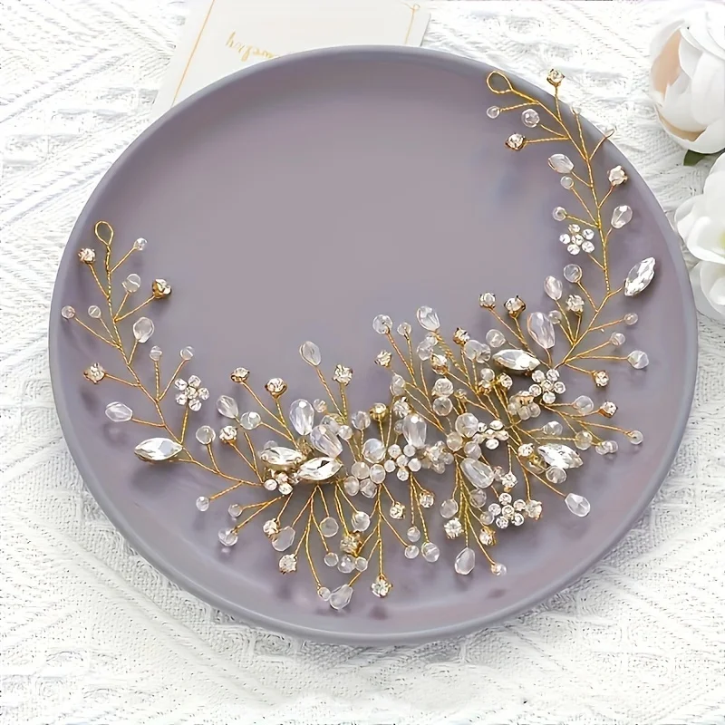 Couronne de diadème de princesse en perles de cristal, bandeau de sauna en cuir chevelu, bandeau pour les patients de Rhde promo, accessoires de cheveux de mariage, cadeau de bijoux