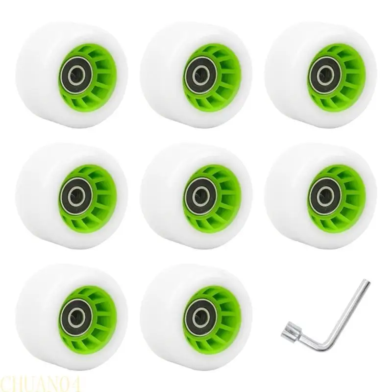 

A1A2 Skateboard Wheel with Bearings, Roller Skate Wheels Set Double Row Roller Skate Accessory Quads Skate Replacement Wheel