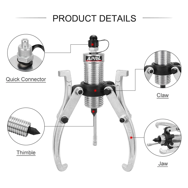 Split Type Hydraulic Gear Puller Wheel Bearing Puller 10Ton  Separator Tool Two & Three Adjustable Jaws Hydraulic Removal Tools