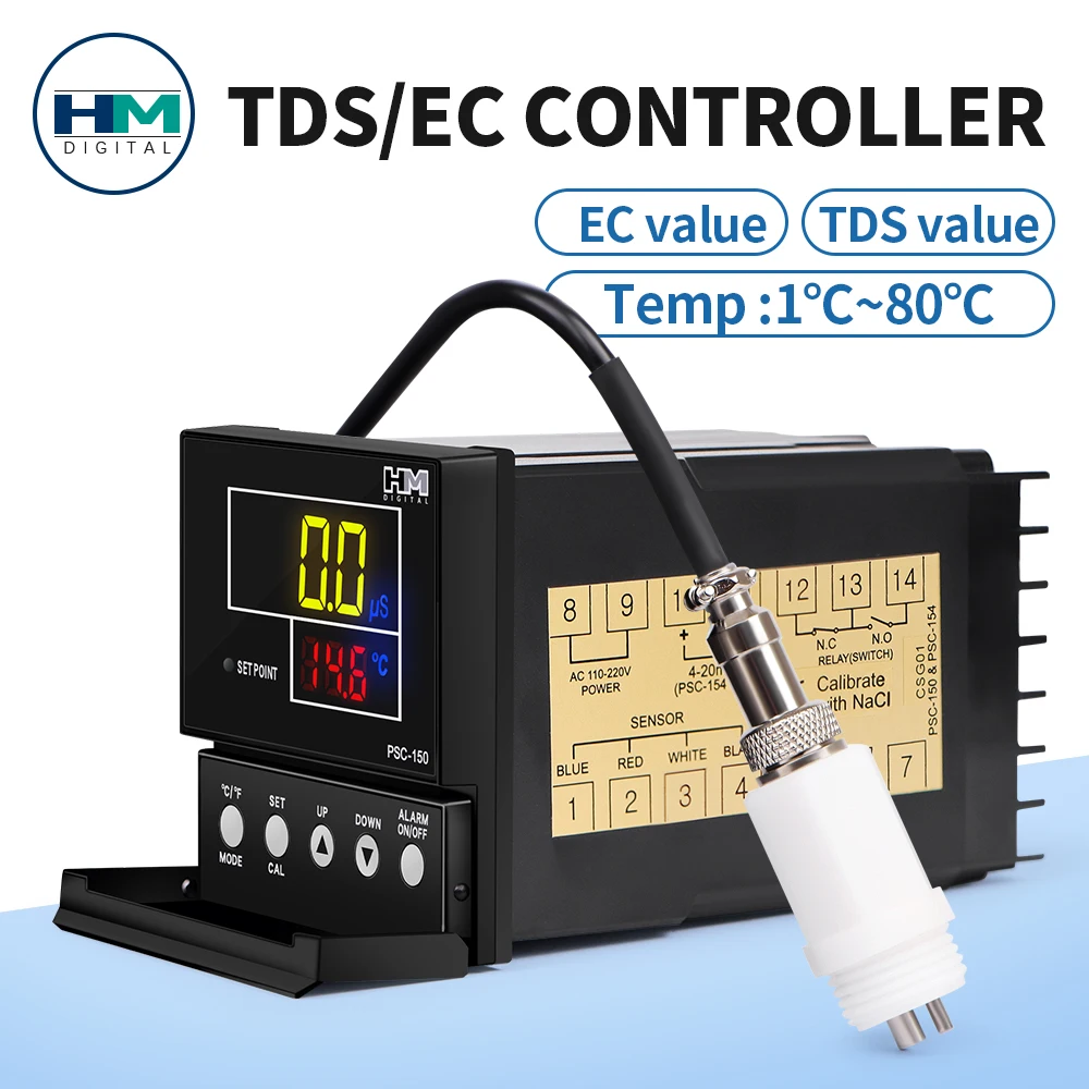 PSC-150/PSC-154 EC TDS Controller Online EC Water Quality Detector TDS Conductivity Tester with Alarm Temperature Correction