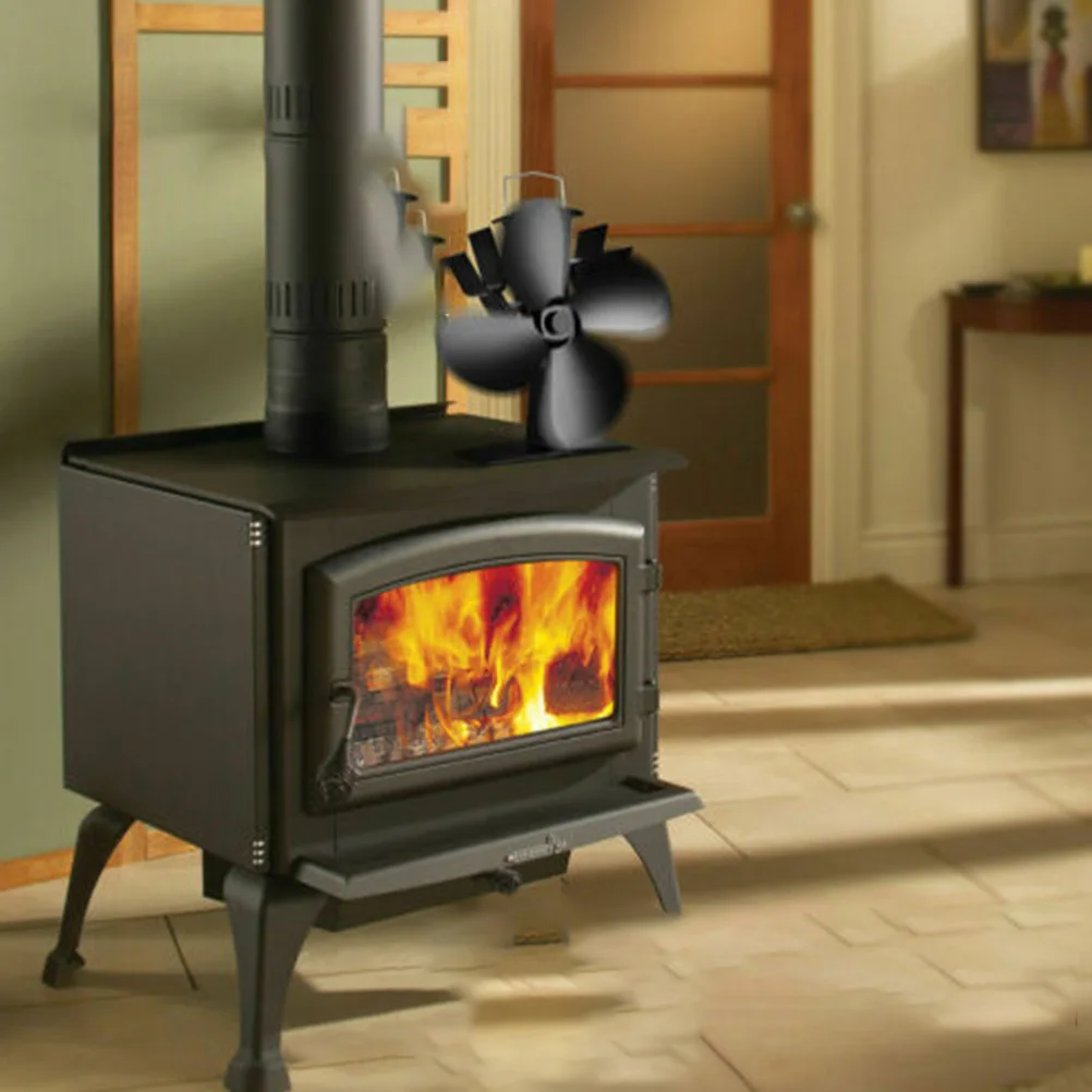

4 Blades Heat Powered Stove Fan Silent Thermal Fireplace Fan For Wood Burner Stoves Home Heating Warm Air Circulator