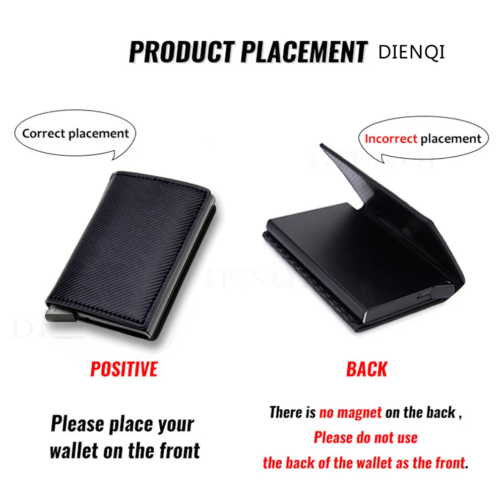 RFID Anti-diebstahl Visitenkarte Halter Männer Schwarz ID Karte Halter Brieftasche Carbon Faser Kurze Geldbörse Smart Geld Tasche tragbare Karte Fall