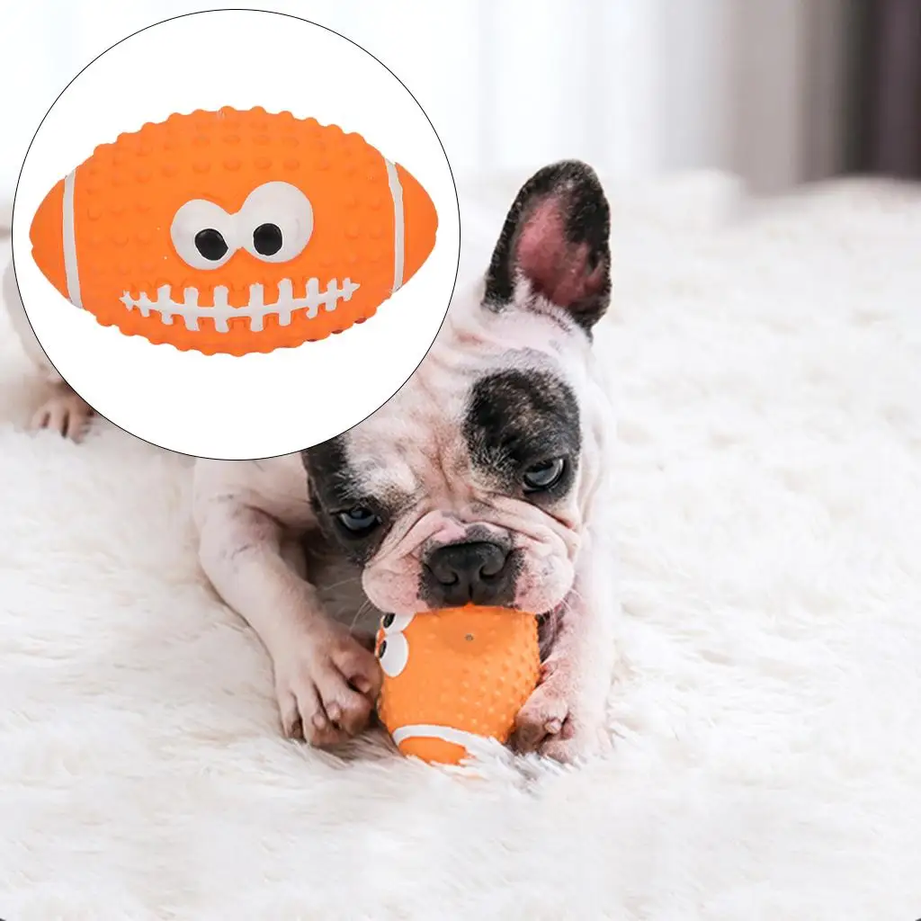 2-4pack Dog Chew Toy Bite Resistant Rubber Squeaky Ball Bite Toy Teething