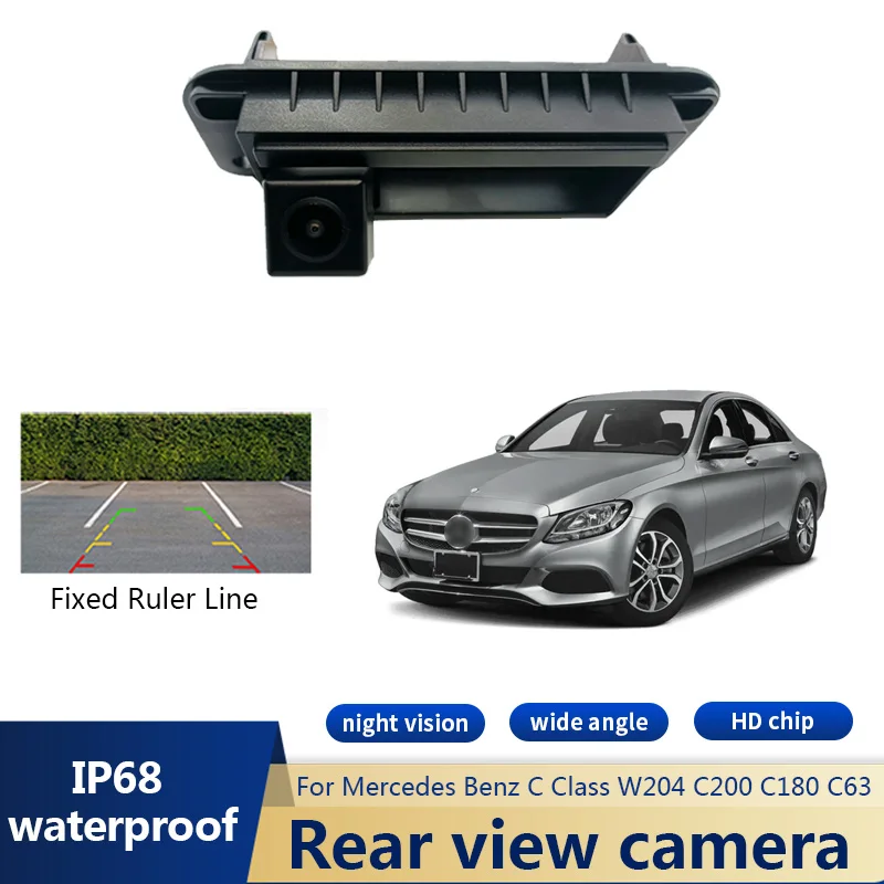 HD CCD Waterproof Trunk Handle Rear View Camera Back Up Reverse Camera For Mercedes Benz C Class W204 C200 C180 C63