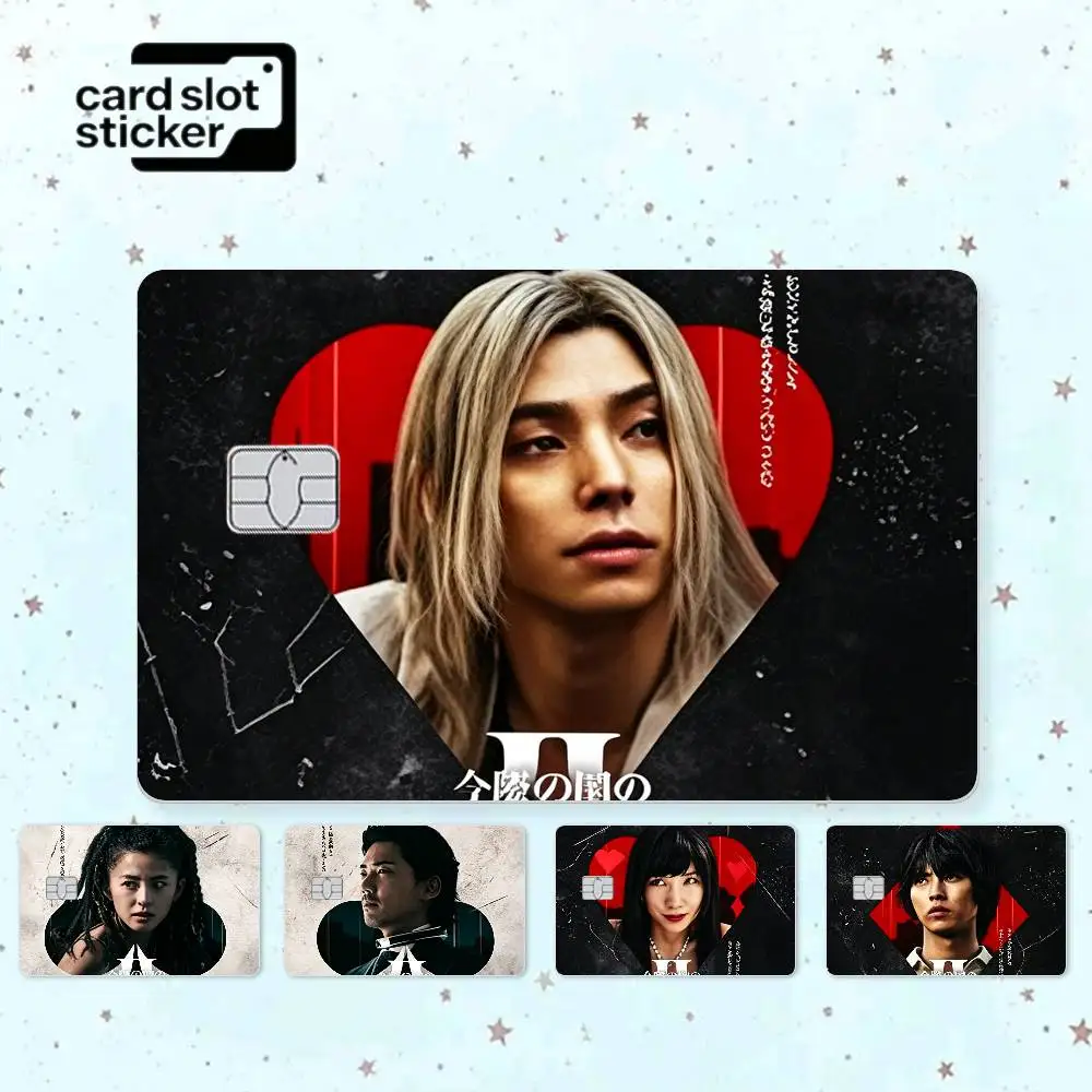 

Alice in Borderland Button Credit Card HD Stickers Game Card Decal Small Chip Waterproof Sticker Gift