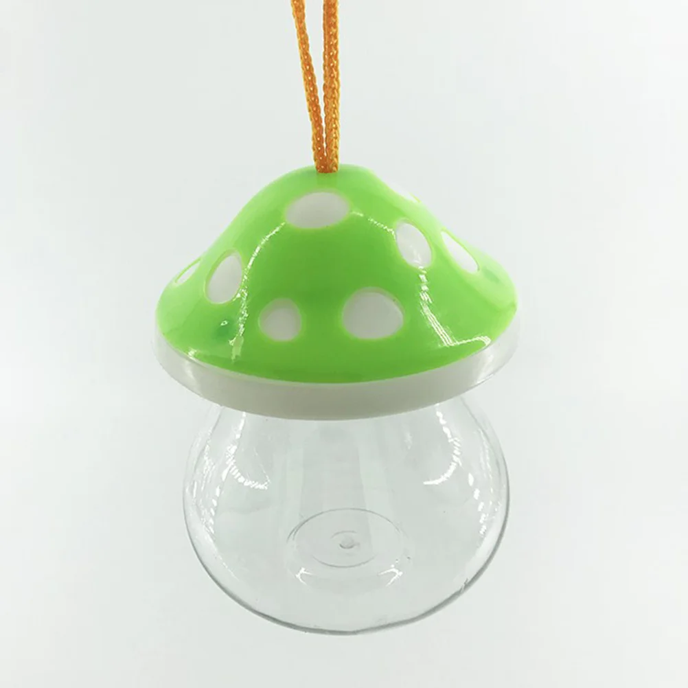 

3Pcs Mini Transparent Plastic Fish Bottle Mushroom Shape Portable Handle Small Fish Tank Colorful Easy Clean Office Living Room